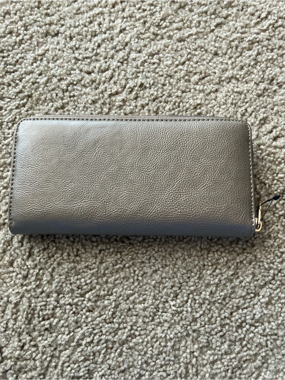 Dana Buchman Metallic Gray Zip-Around Studded Wallet
